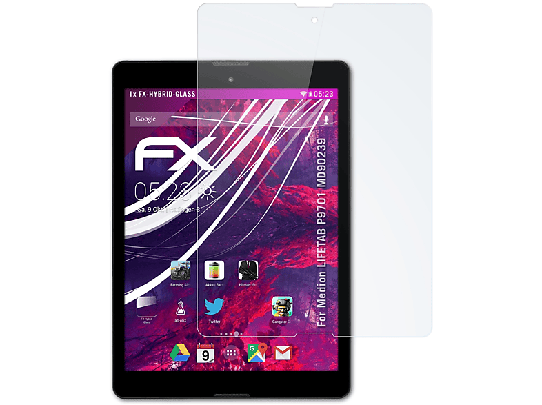 ATFOLIX FX-Hybrid-Glass Schutzglas(für Medion P9701 (MD90239)) LIFETAB