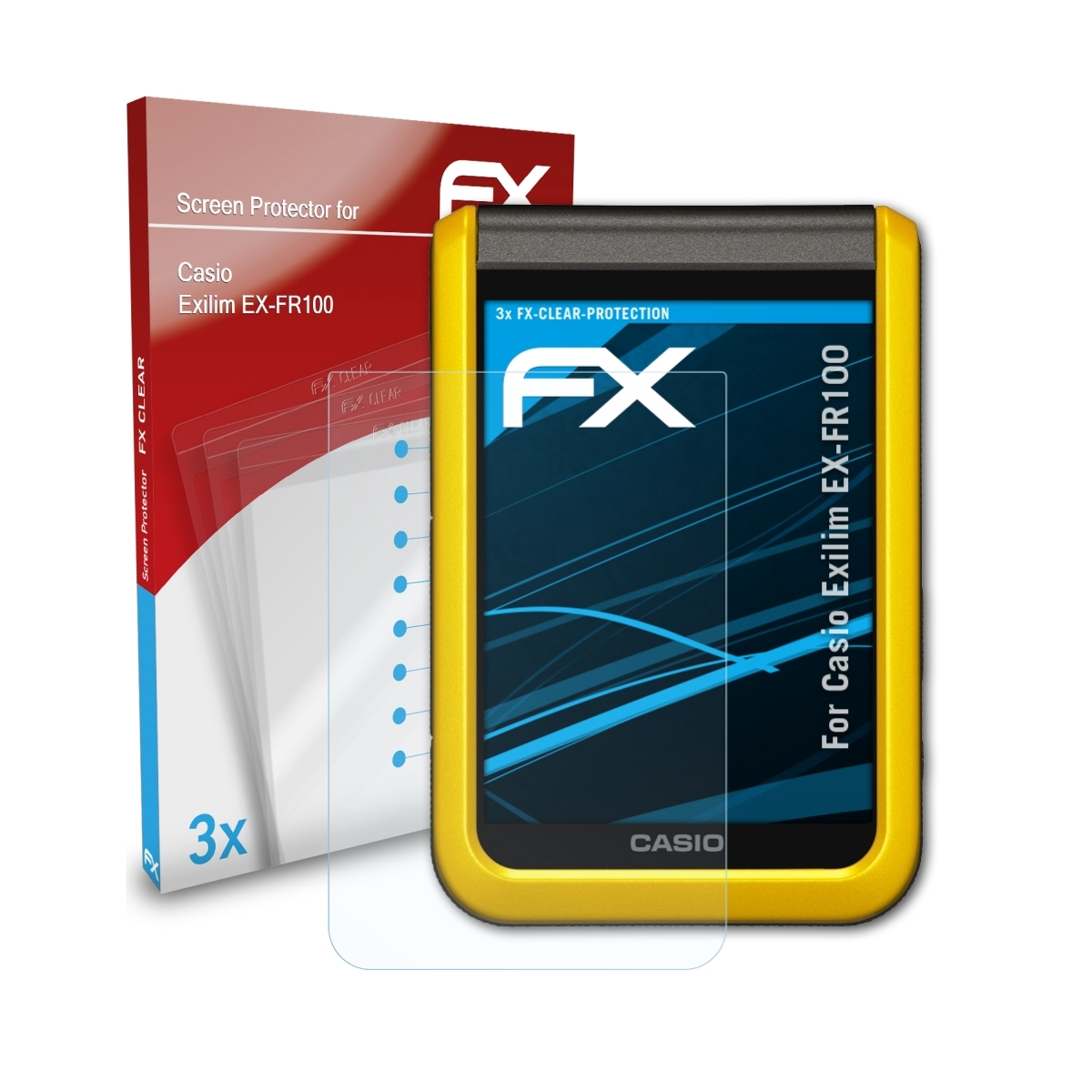 ATFOLIX 3x FX-Clear Displayschutz(für Casio Exilim EX-FR100)