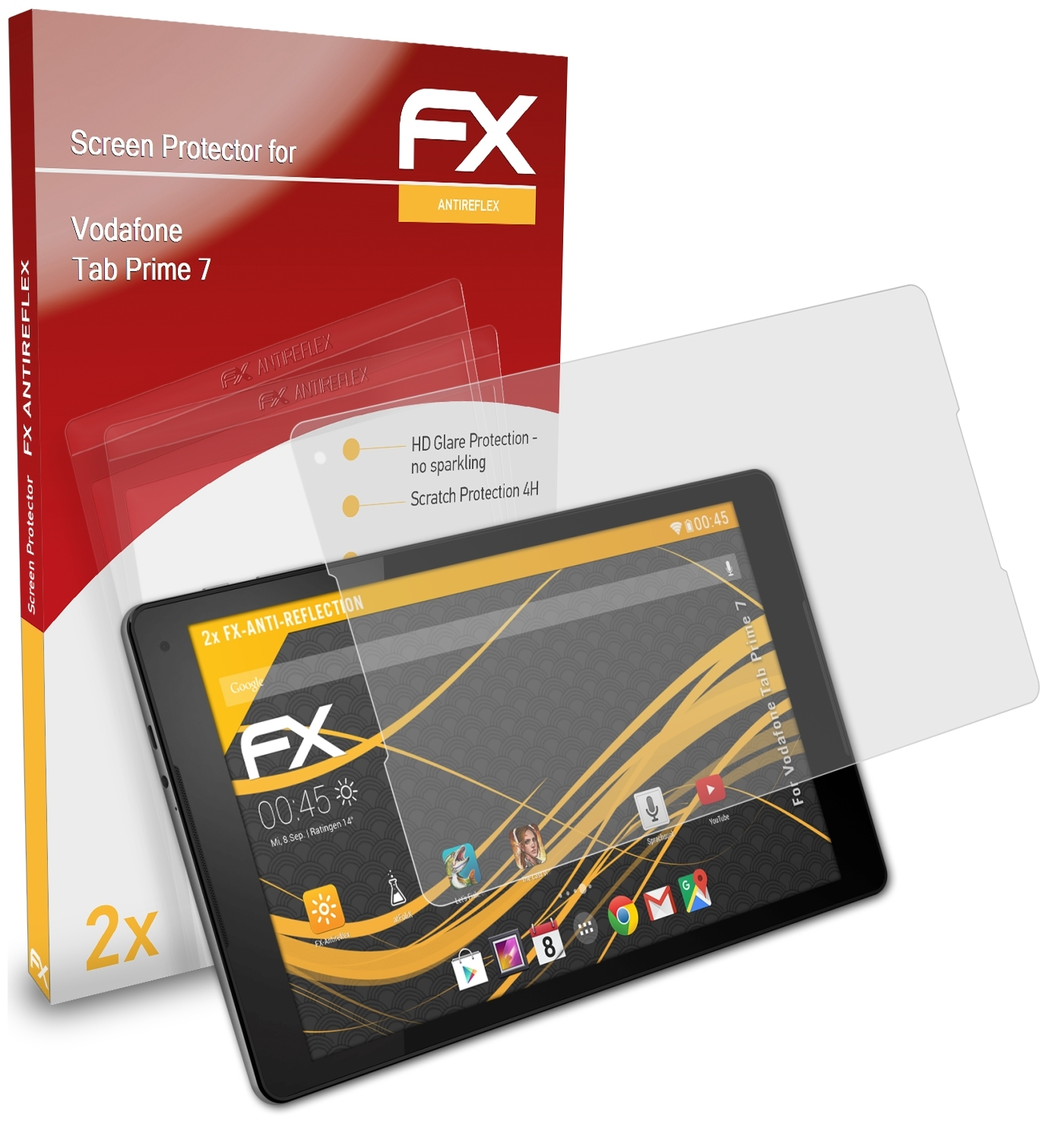 ATFOLIX 2x FX-Antireflex Displayschutz(für 7) Tab Vodafone Prime