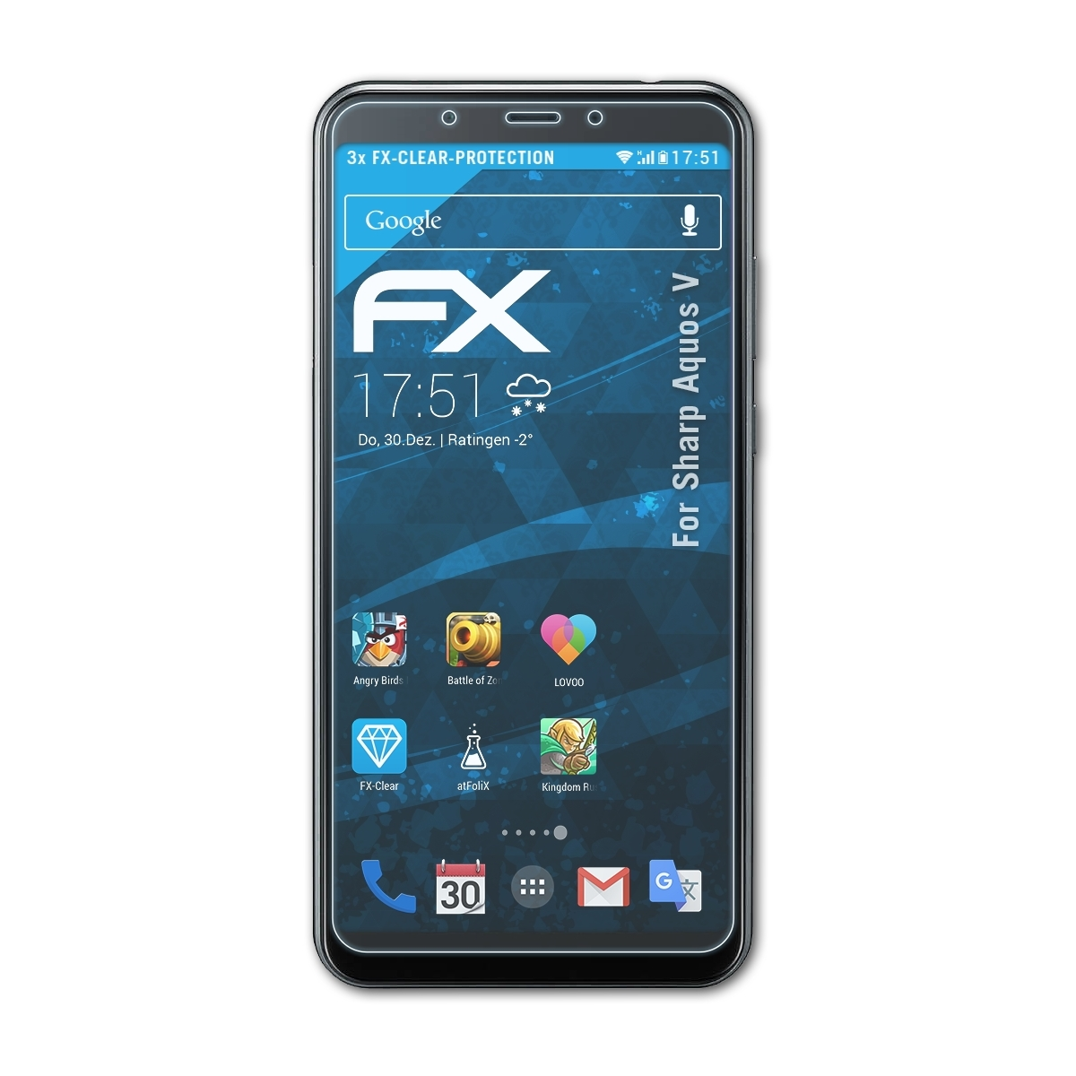 ATFOLIX 3x FX-Clear Displayschutz(für Aquos Sharp V)