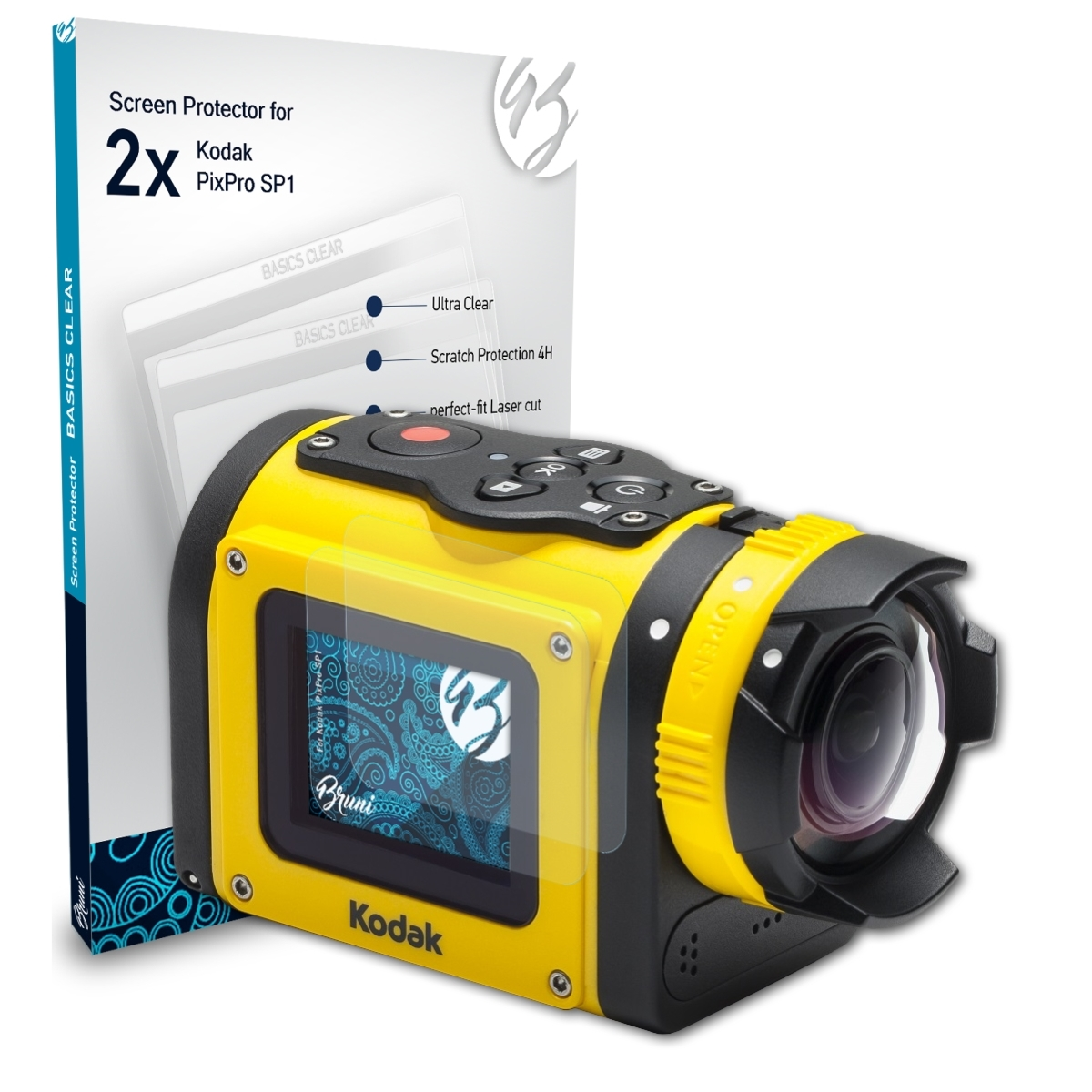 SP1) 2x Basics-Clear Schutzfolie(für PixPro BRUNI Kodak
