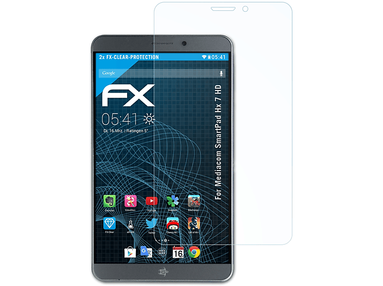 7 HD) Hx Mediacom FX-Clear Displayschutz(für SmartPad ATFOLIX 2x