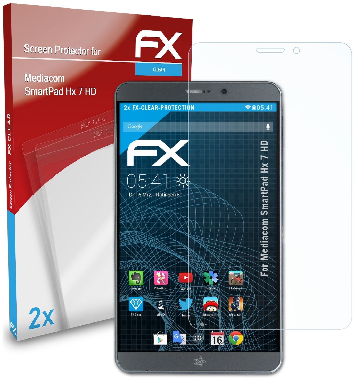 ATFOLIX 2x FX-Clear Displayschutz(für Mediacom Hx HD) 7 SmartPad
