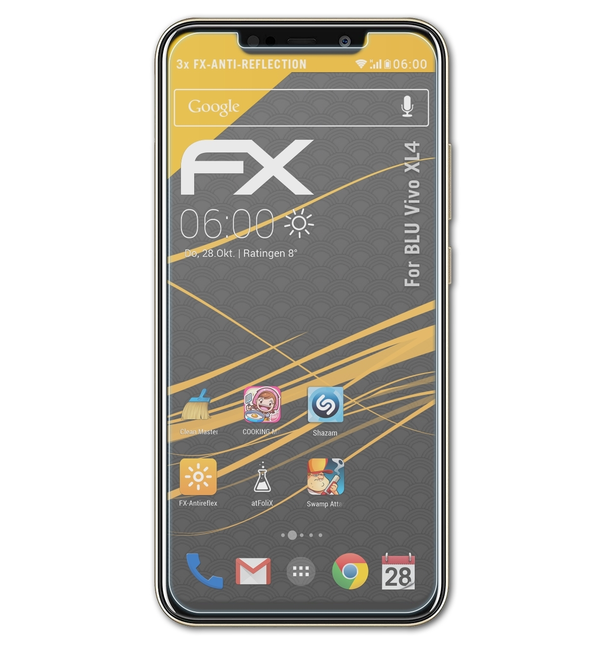XL4) ATFOLIX FX-Antireflex 3x Displayschutz(für Vivo BLU