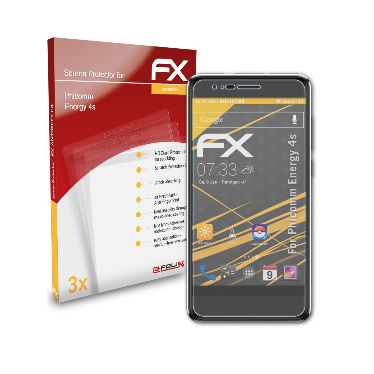 Energy 3x Phicomm Displayschutz(für ATFOLIX FX-Antireflex 4s)