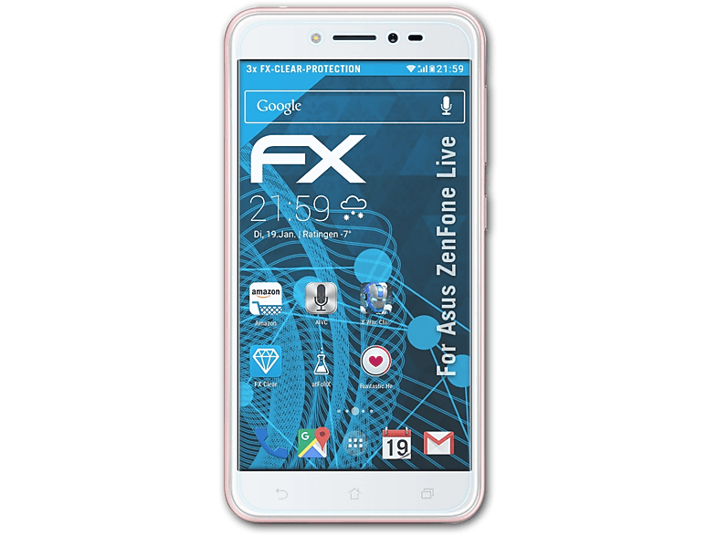 ATFOLIX 3x FX-Clear Displayschutz(für Asus ZenFone Live)