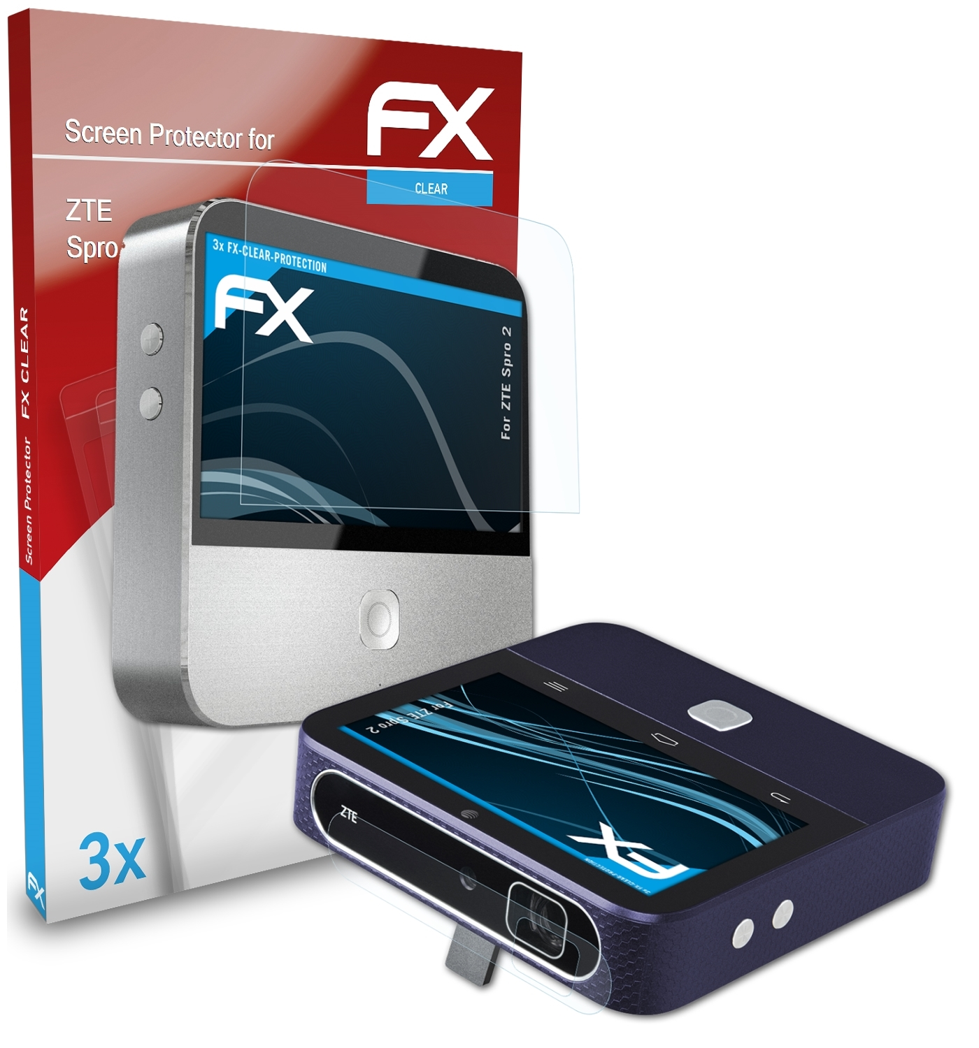 2) ATFOLIX FX-Clear Displayschutz(für Spro ZTE 3x