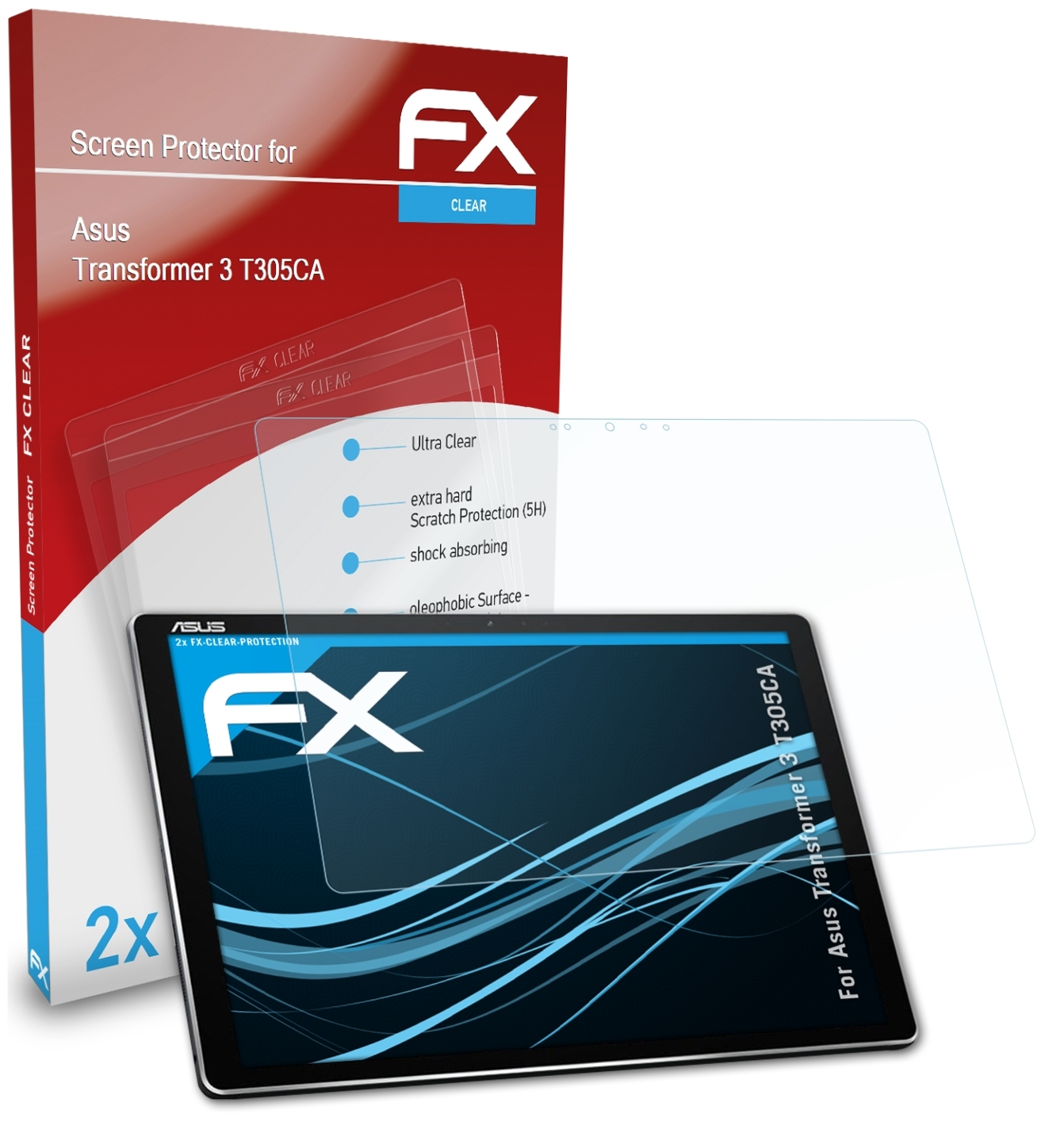 FX-Clear Displayschutz(für 3 Asus ATFOLIX Transformer (T305CA)) 2x