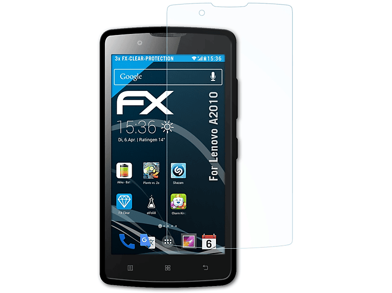 ATFOLIX 3x FX-Clear Displayschutz(für Lenovo A2010)