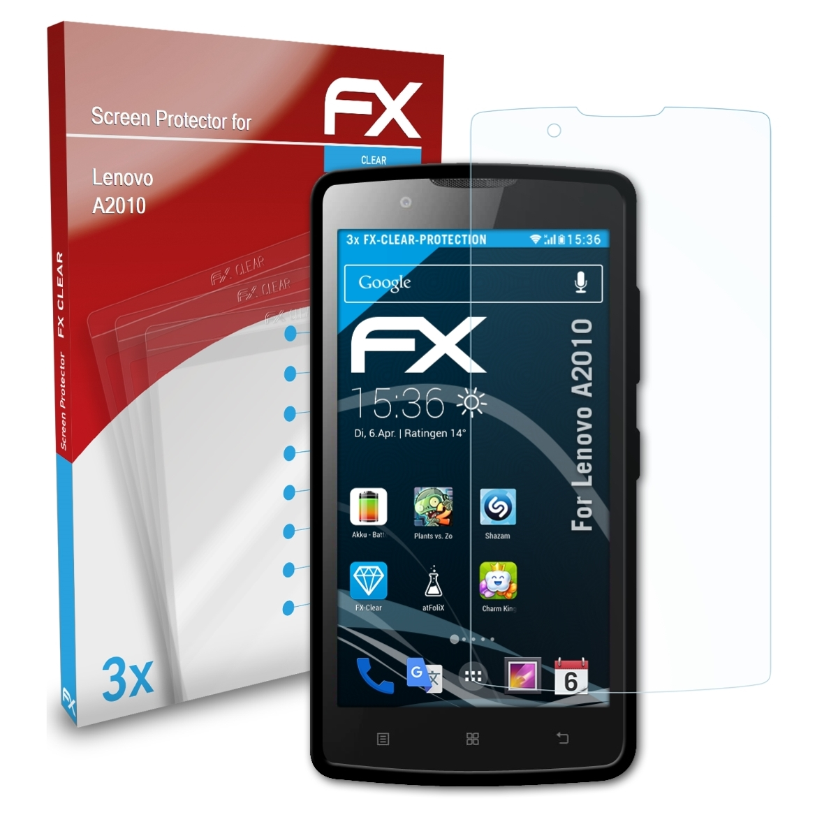 Displayschutz(für Lenovo A2010) ATFOLIX FX-Clear 3x