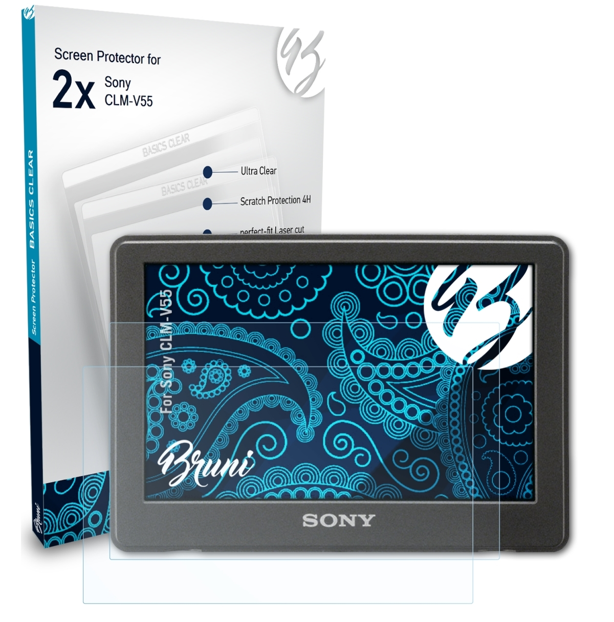 BRUNI 2x Basics-Clear Schutzfolie(für Sony CLM-V55)