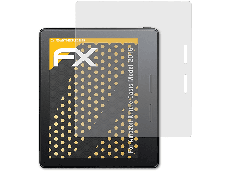 Kindle (Model FX-Antireflex 2016)) Oasis Amazon 2x ATFOLIX Displayschutz(für