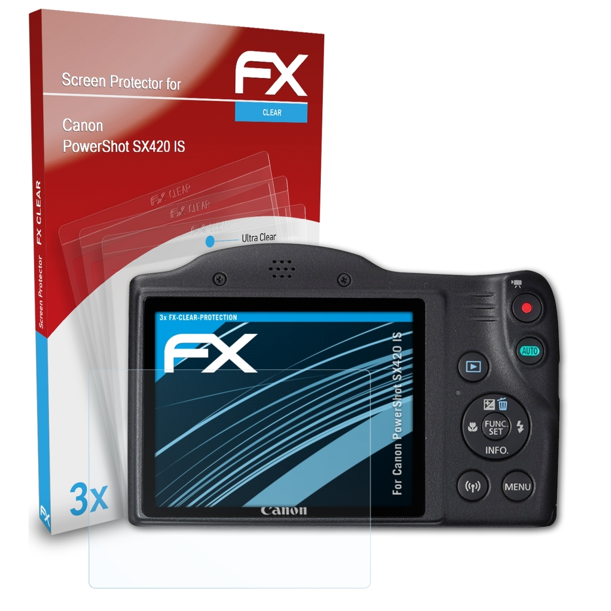 ATFOLIX 3x FX-Clear Displayschutz(für SX420 PowerShot IS) Canon