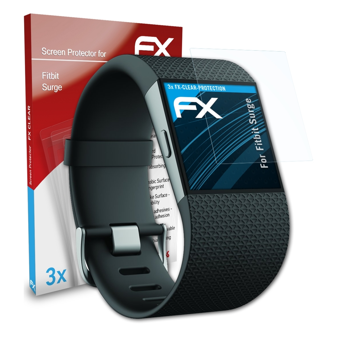FX-Clear 3x ATFOLIX Surge) Displayschutz(für Fitbit