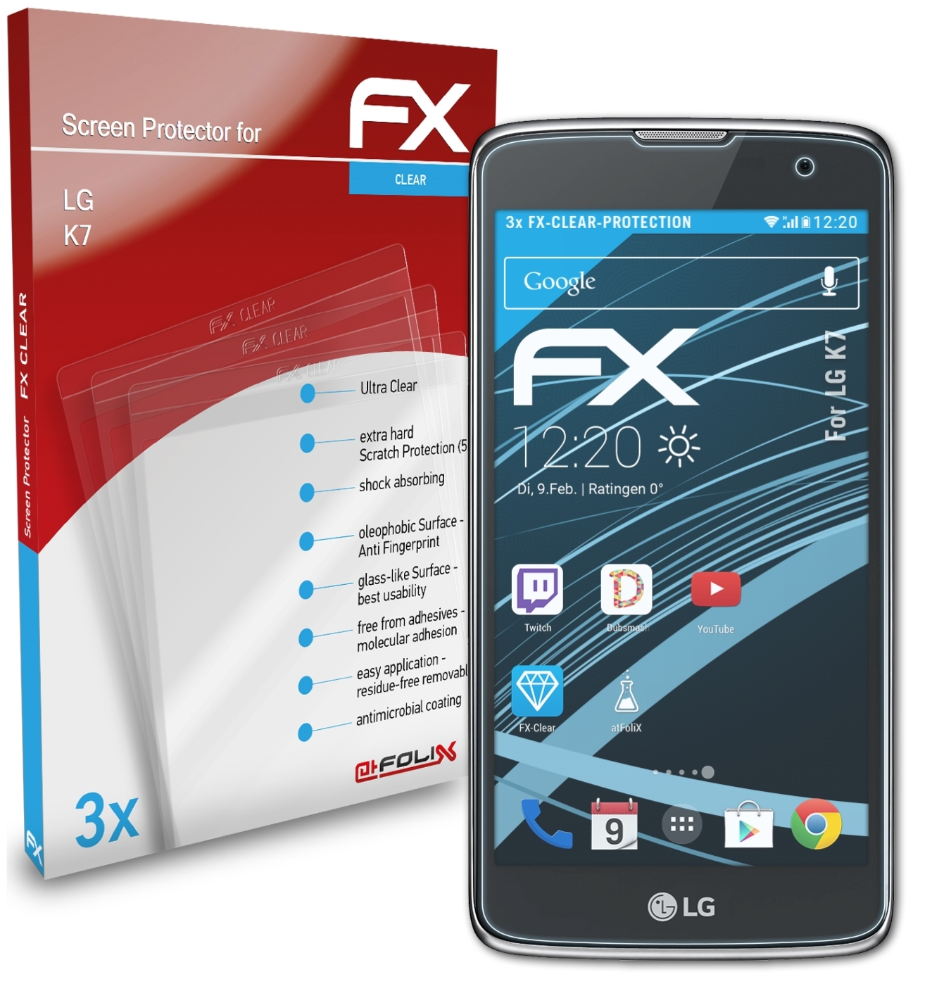 FX-Clear 3x Displayschutz(für LG K7) ATFOLIX