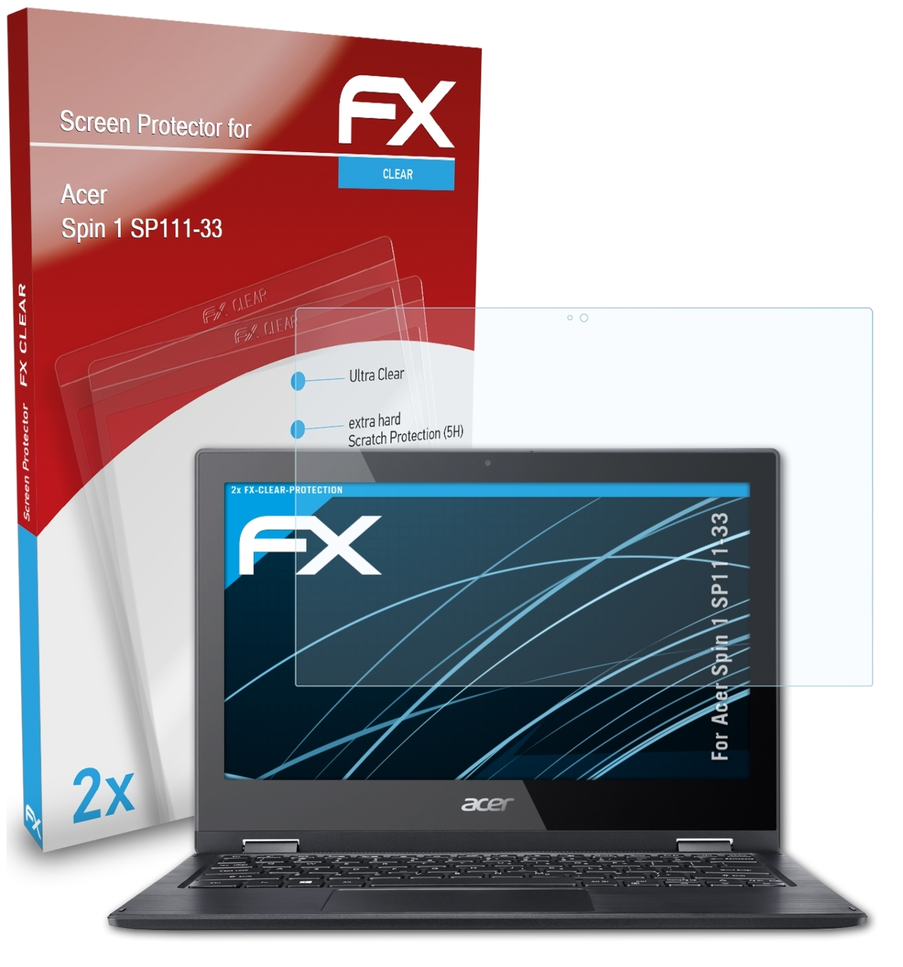 Acer Spin FX-Clear 1 ATFOLIX SP111-33) Displayschutz(für 2x