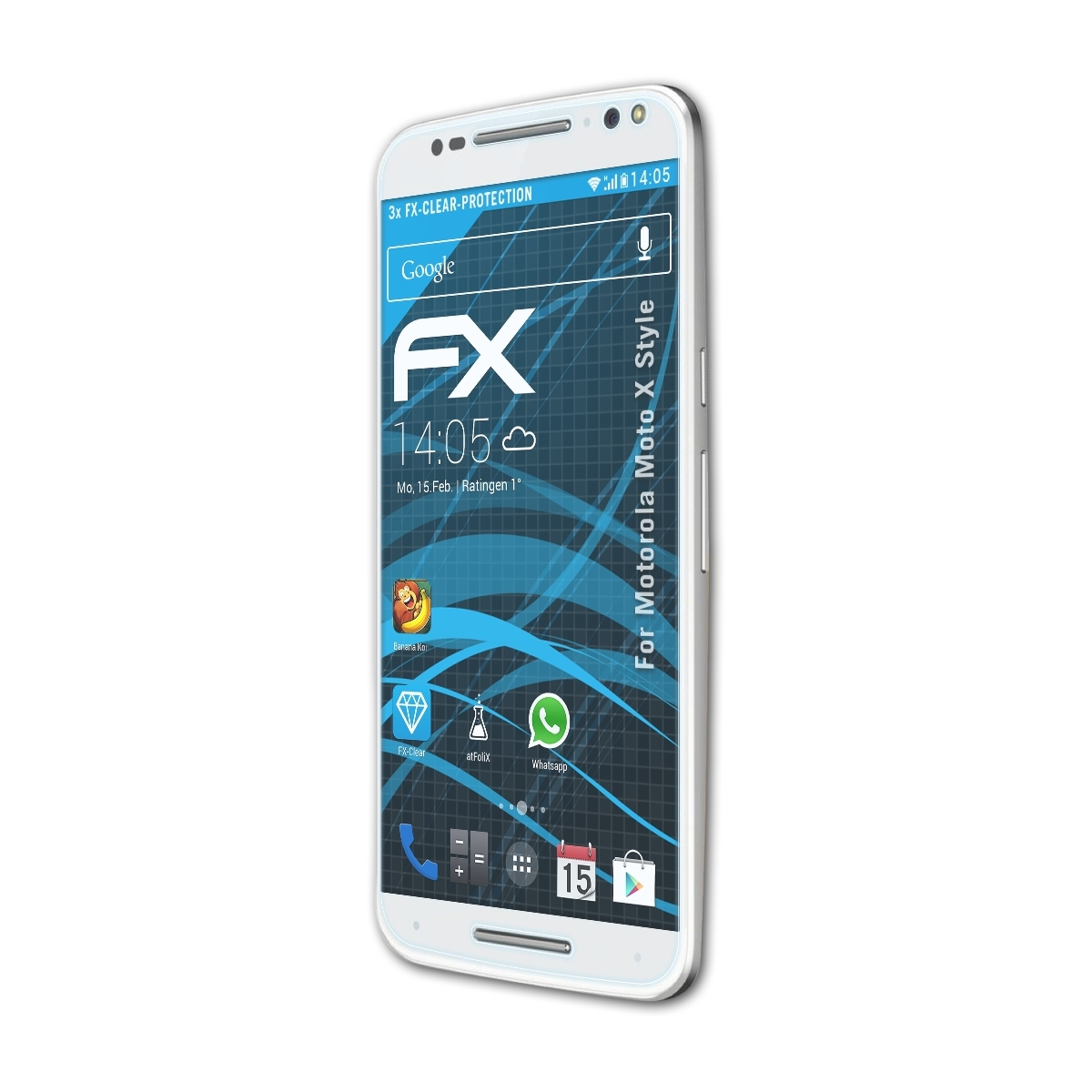 ATFOLIX 3x Moto FX-Clear Motorola Displayschutz(für X Style)