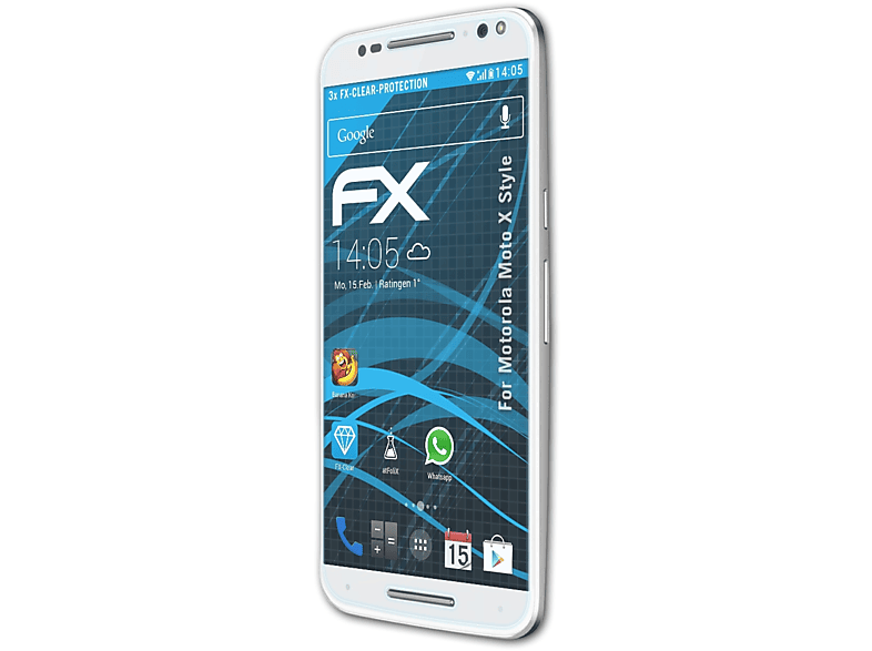 ATFOLIX Motorola Moto 3x FX-Clear X Style) Displayschutz(für