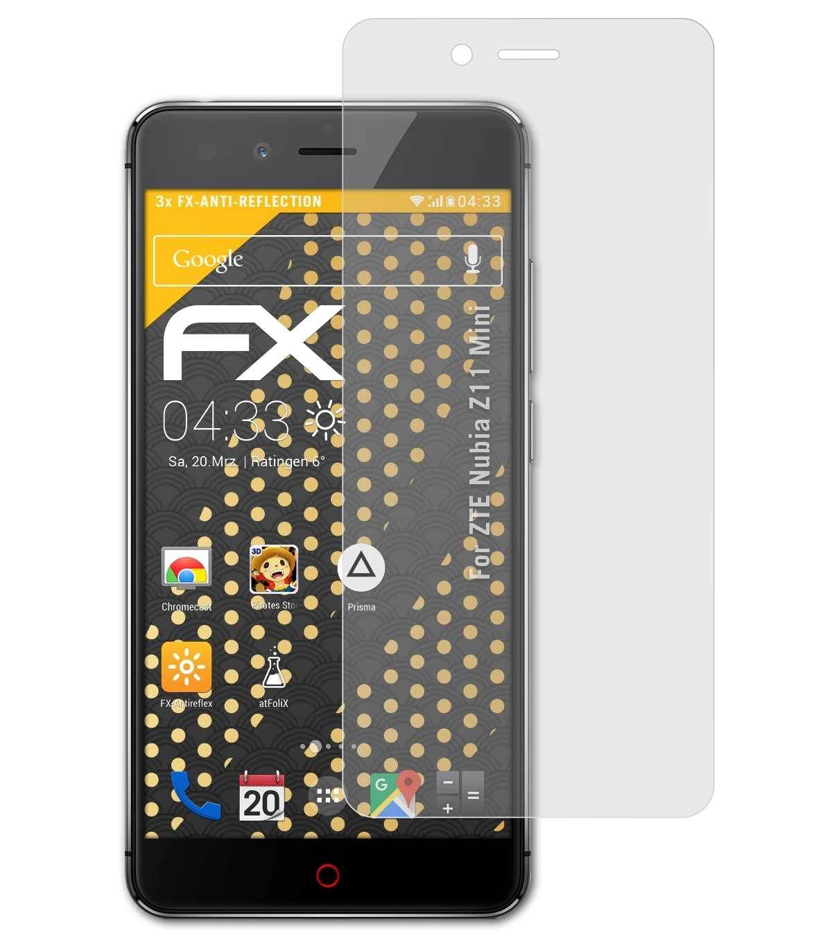 FX-Antireflex 3x ATFOLIX Displayschutz(für Mini) Z11 ZTE Nubia