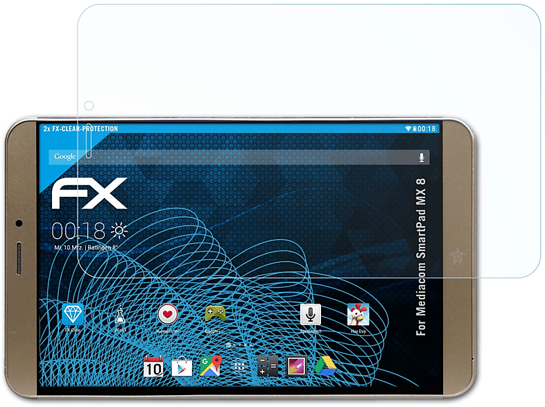 ATFOLIX 2x SmartPad FX-Clear MX Displayschutz(für Mediacom 8)