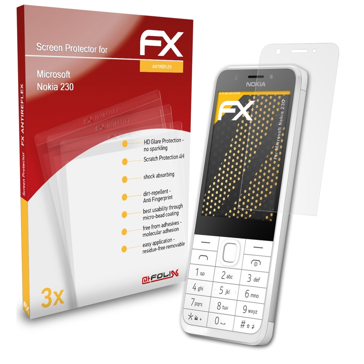 Displayschutz(für FX-Antireflex 230) Microsoft 3x ATFOLIX Nokia
