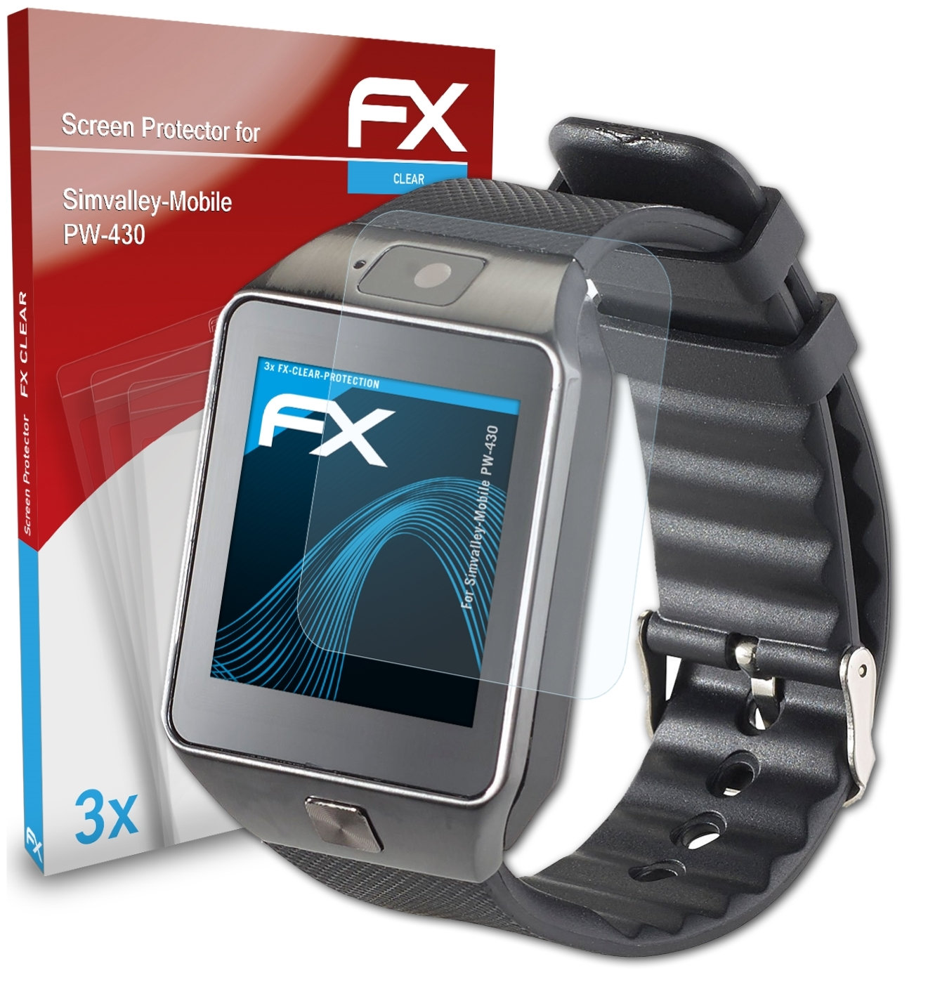 ATFOLIX 3x Simvalley-Mobile FX-Clear Displayschutz(für PW-430)