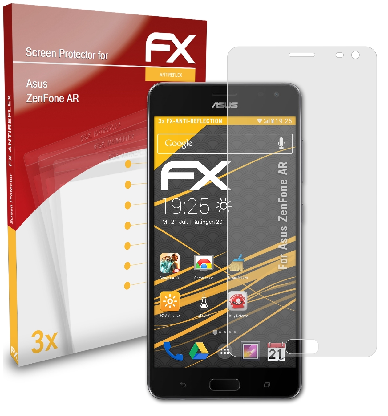 Displayschutz(für ATFOLIX Asus FX-Antireflex AR) 3x ZenFone