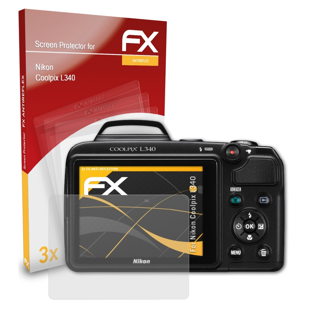 ATFOLIX 3x FX-Antireflex Displayschutz(für Nikon Coolpix L340)