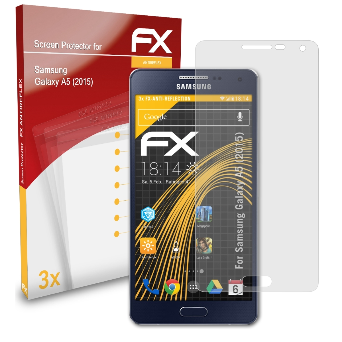 ATFOLIX 3x A5 FX-Antireflex (2015)) Samsung Displayschutz(für Galaxy