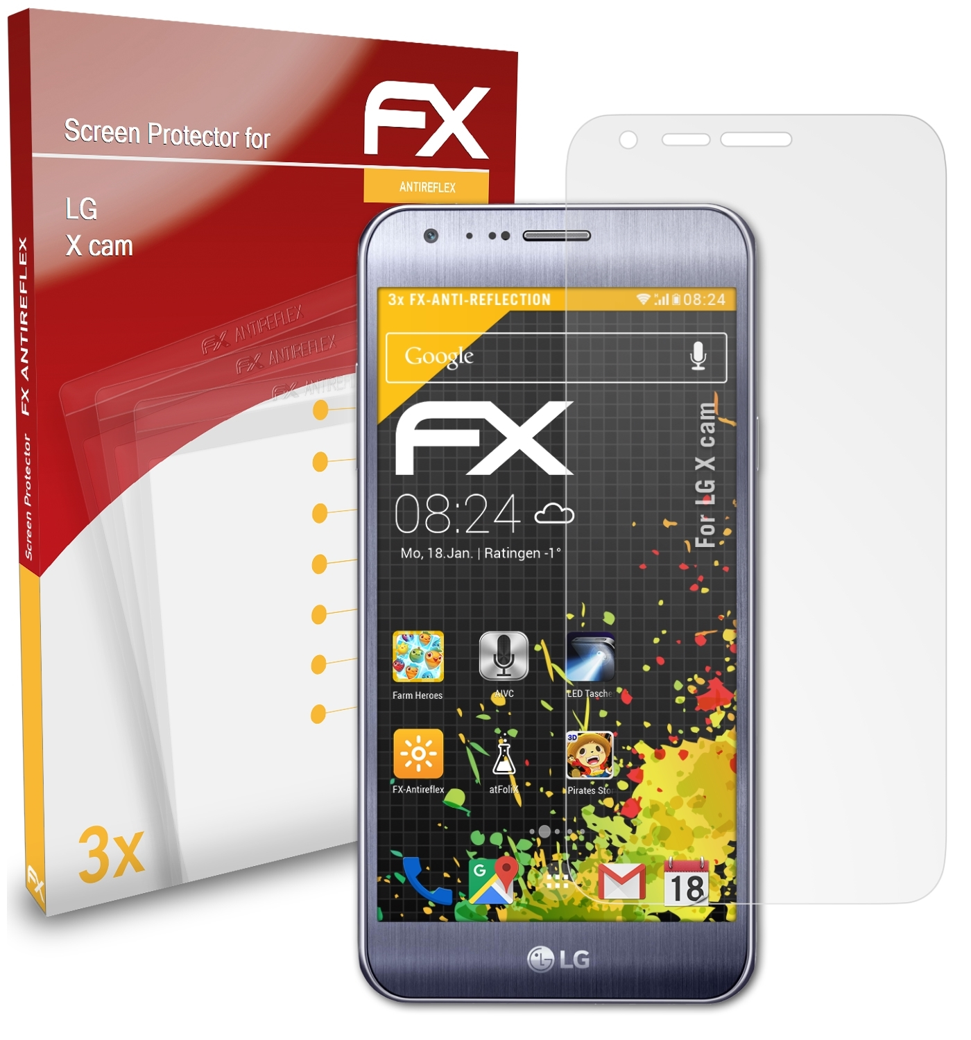 ATFOLIX 3x FX-Antireflex LG X cam) Displayschutz(für