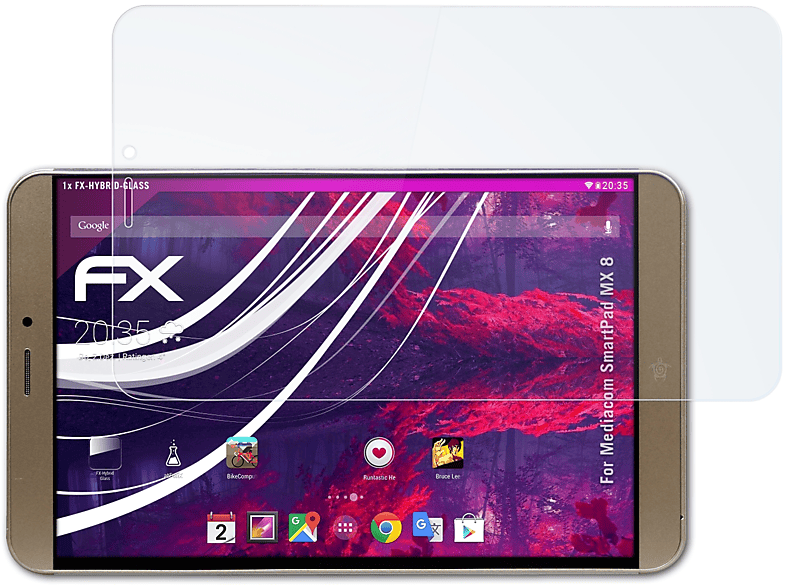 MX 8) FX-Hybrid-Glass Mediacom SmartPad ATFOLIX Schutzglas(für