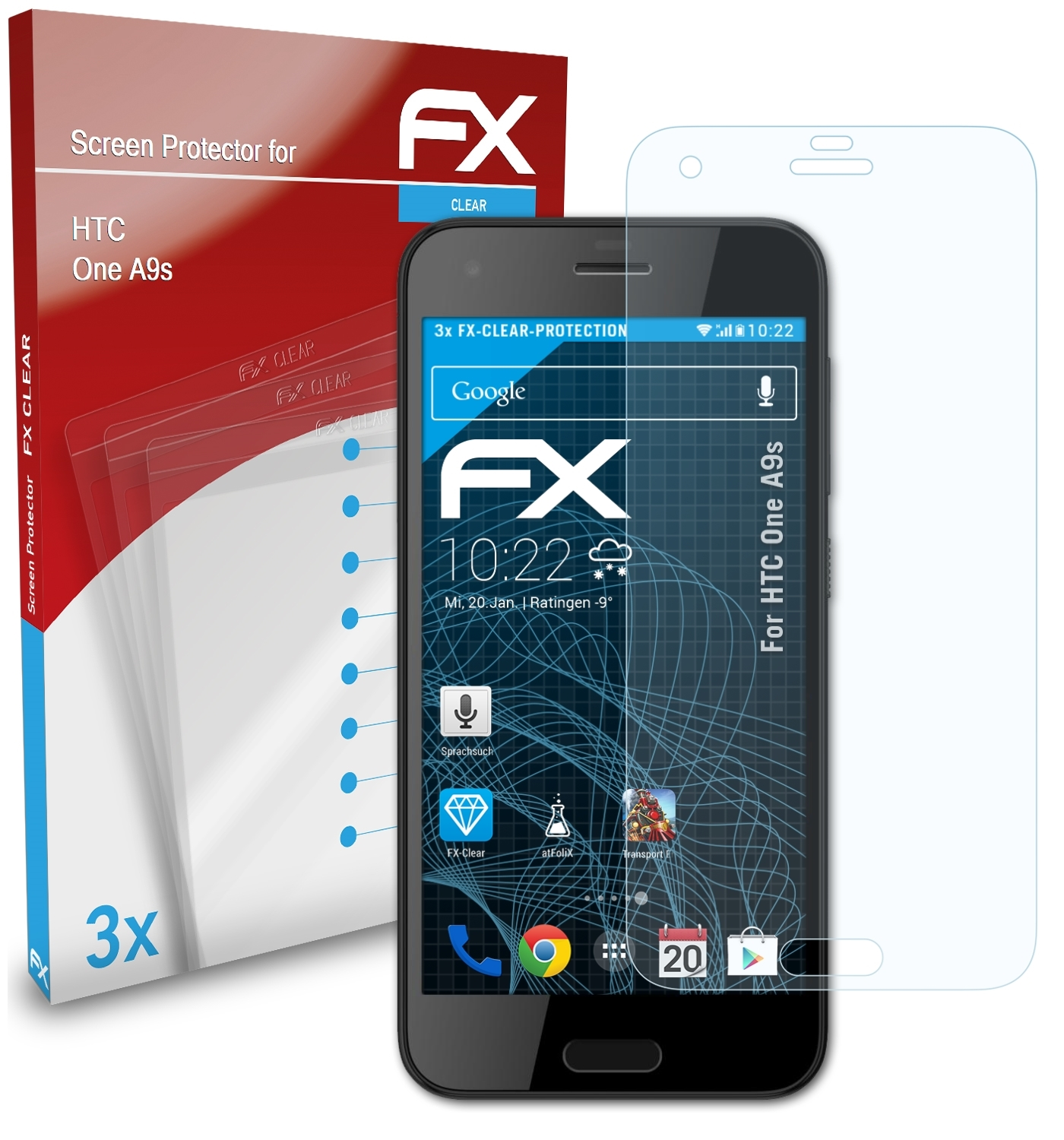 FX-Clear HTC ATFOLIX Displayschutz(für 3x A9s) One