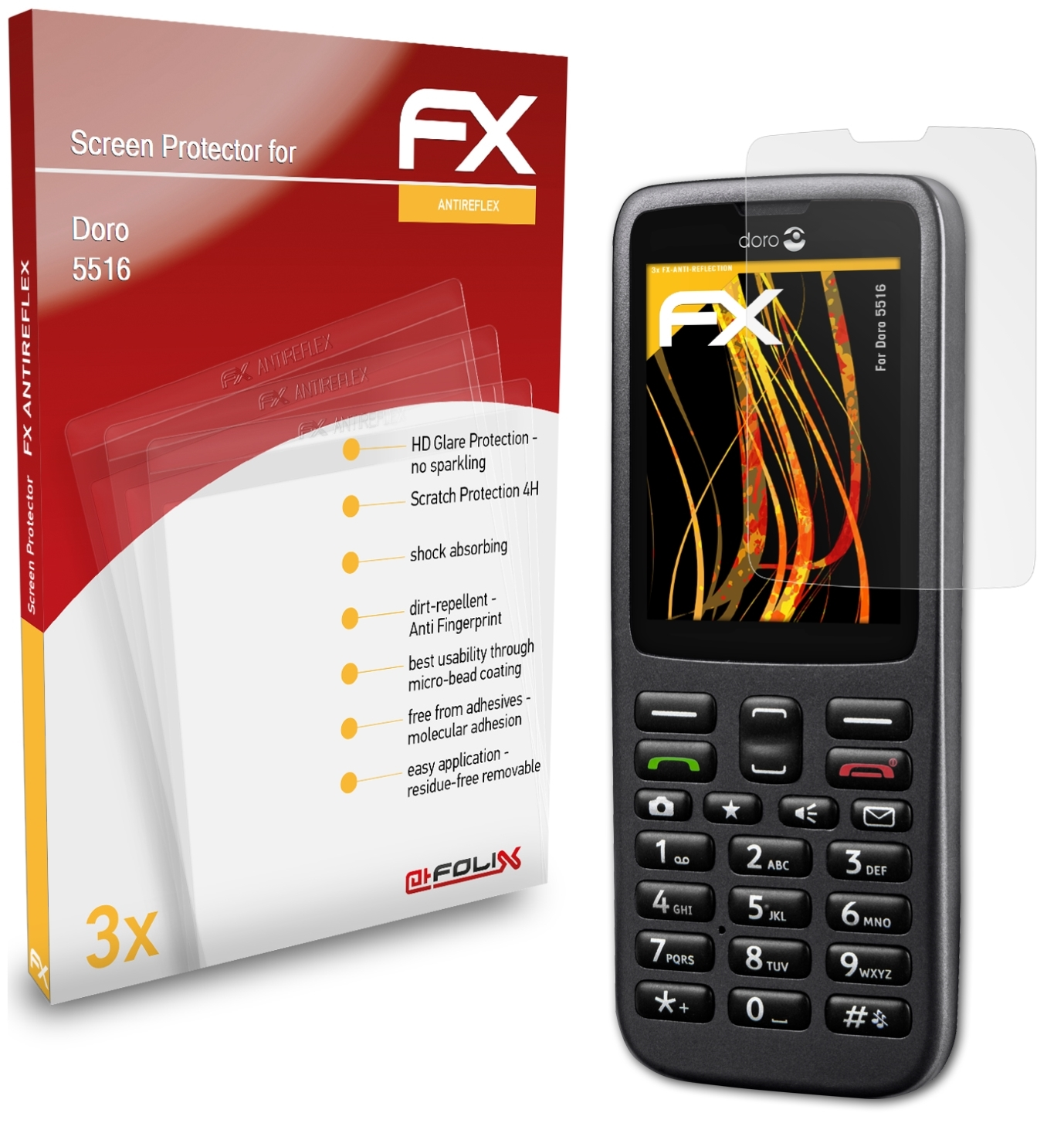 ATFOLIX Doro 3x FX-Antireflex 5516) Displayschutz(für