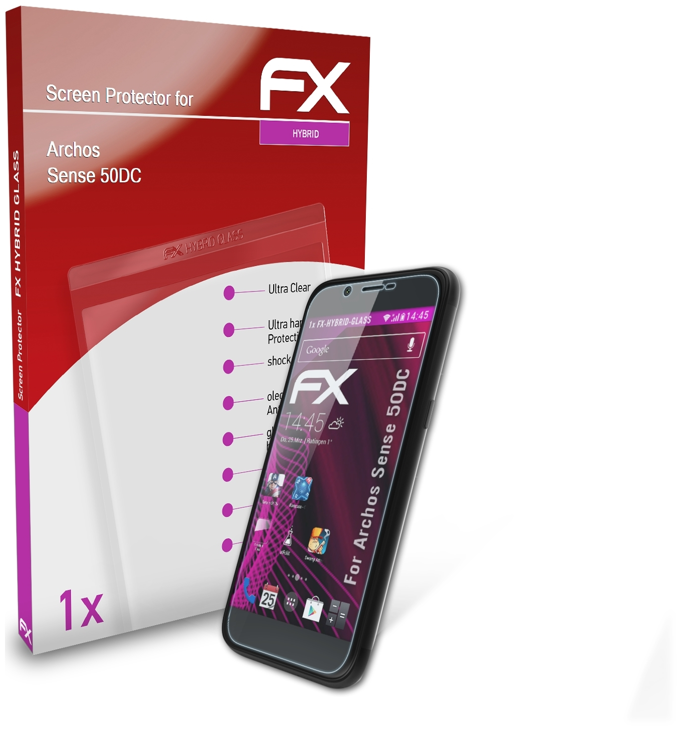 ATFOLIX FX-Hybrid-Glass Archos Schutzglas(für Sense 50DC)