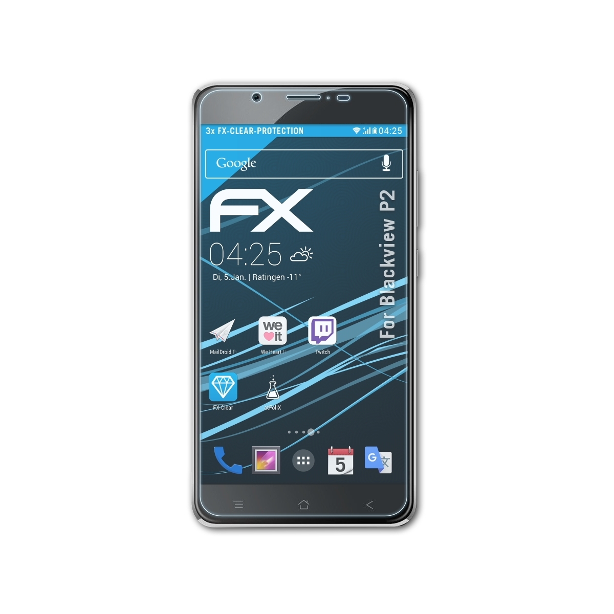 ATFOLIX 3x FX-Clear Displayschutz(für Blackview P2)