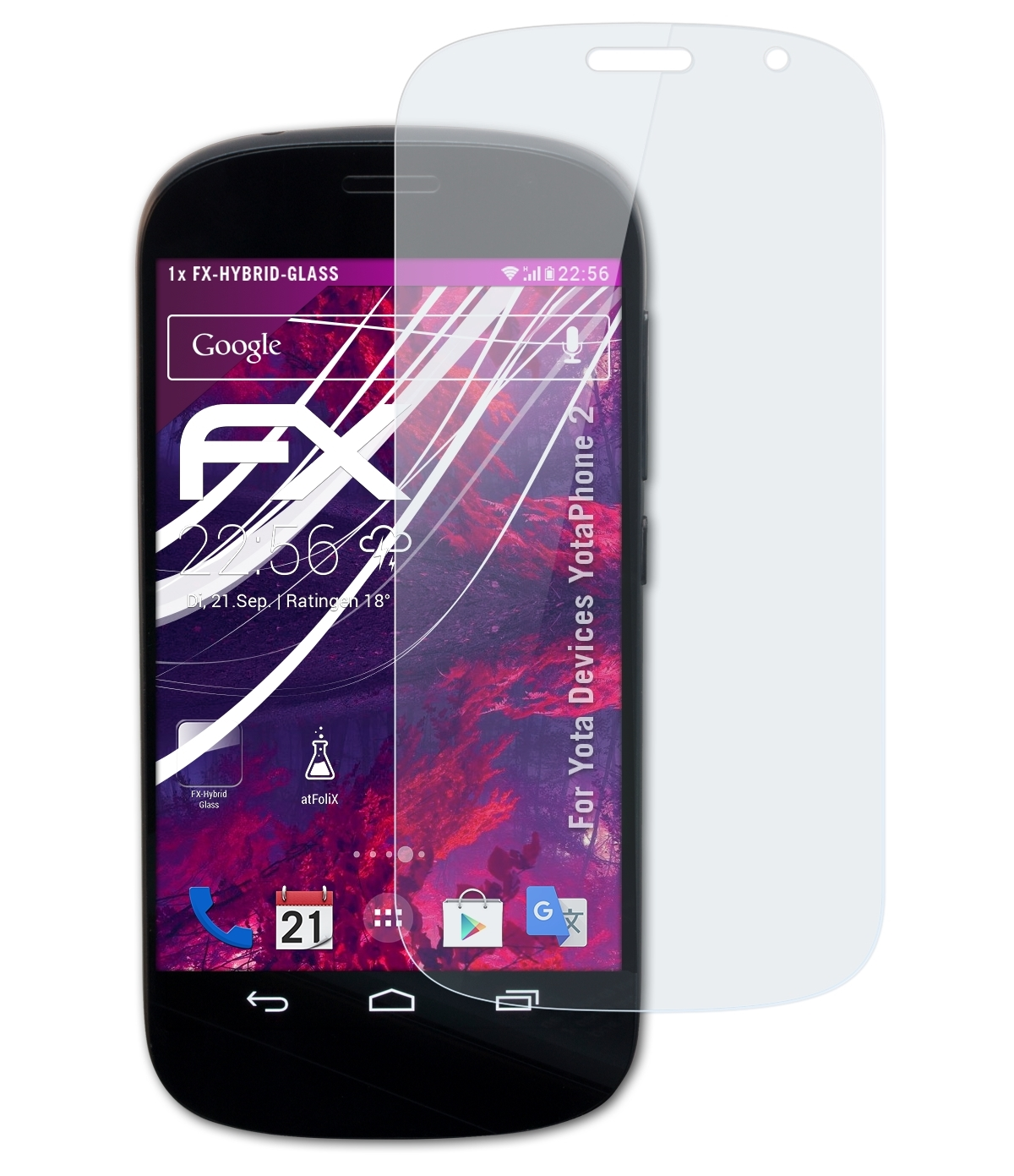 ATFOLIX FX-Hybrid-Glass Yota 2) Devices YotaPhone Schutzglas(für