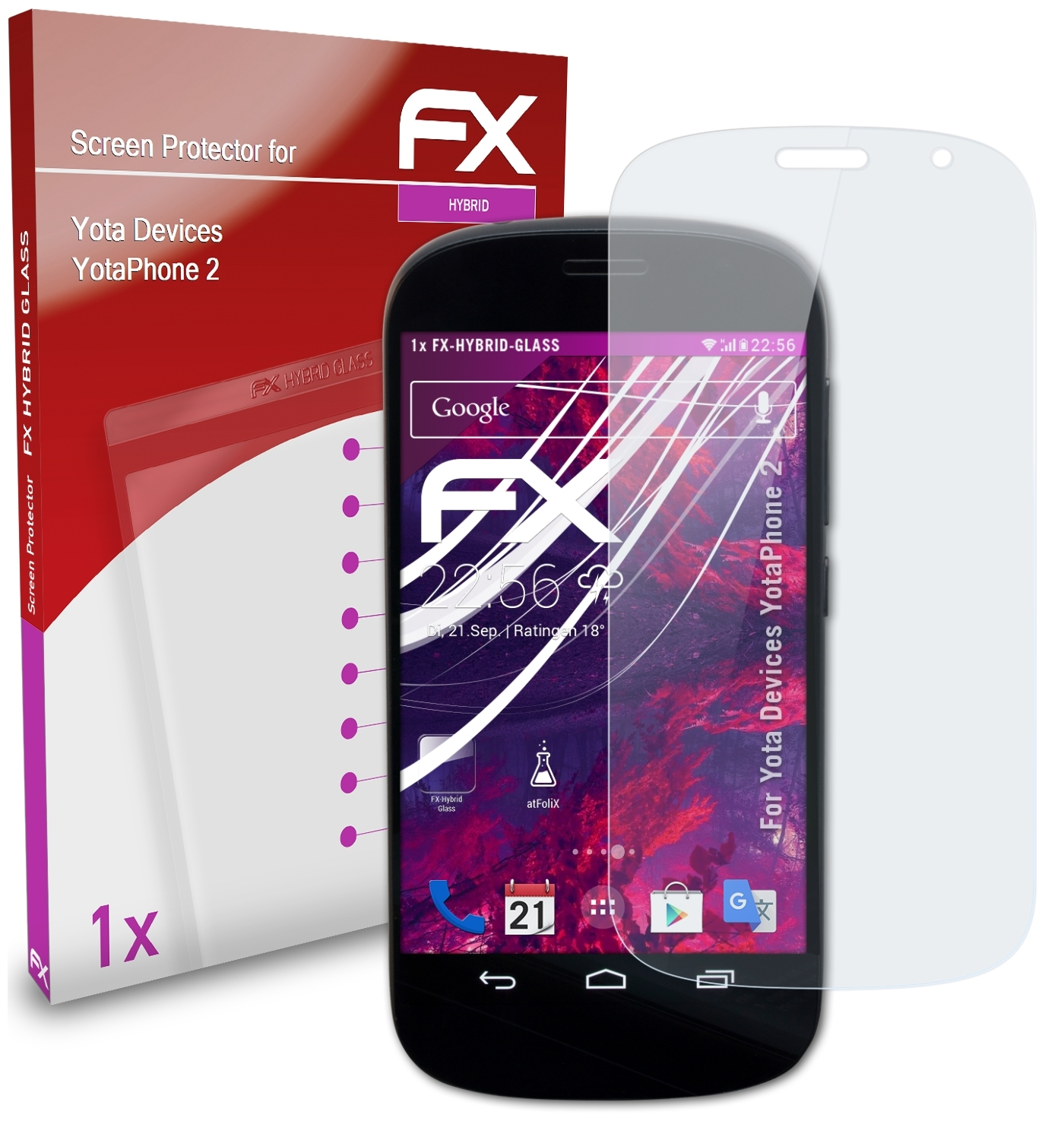 ATFOLIX FX-Hybrid-Glass Schutzglas(für Yota Devices YotaPhone 2)