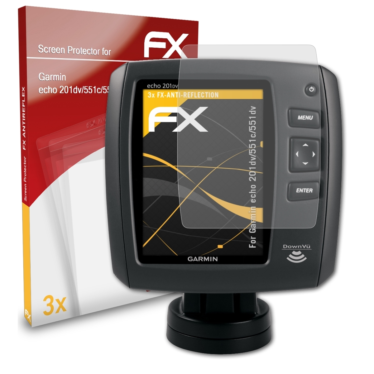 Displayschutz(für echo 3x FX-Antireflex 201dv/551c/551dv) ATFOLIX Garmin