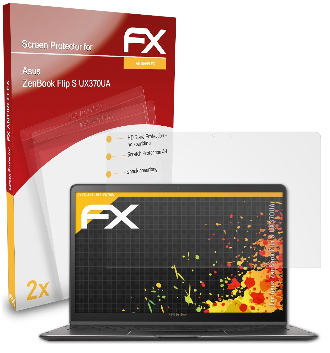 ATFOLIX Displayschutz(für (UX370UA)) S 2x Asus FX-Antireflex ZenBook Flip