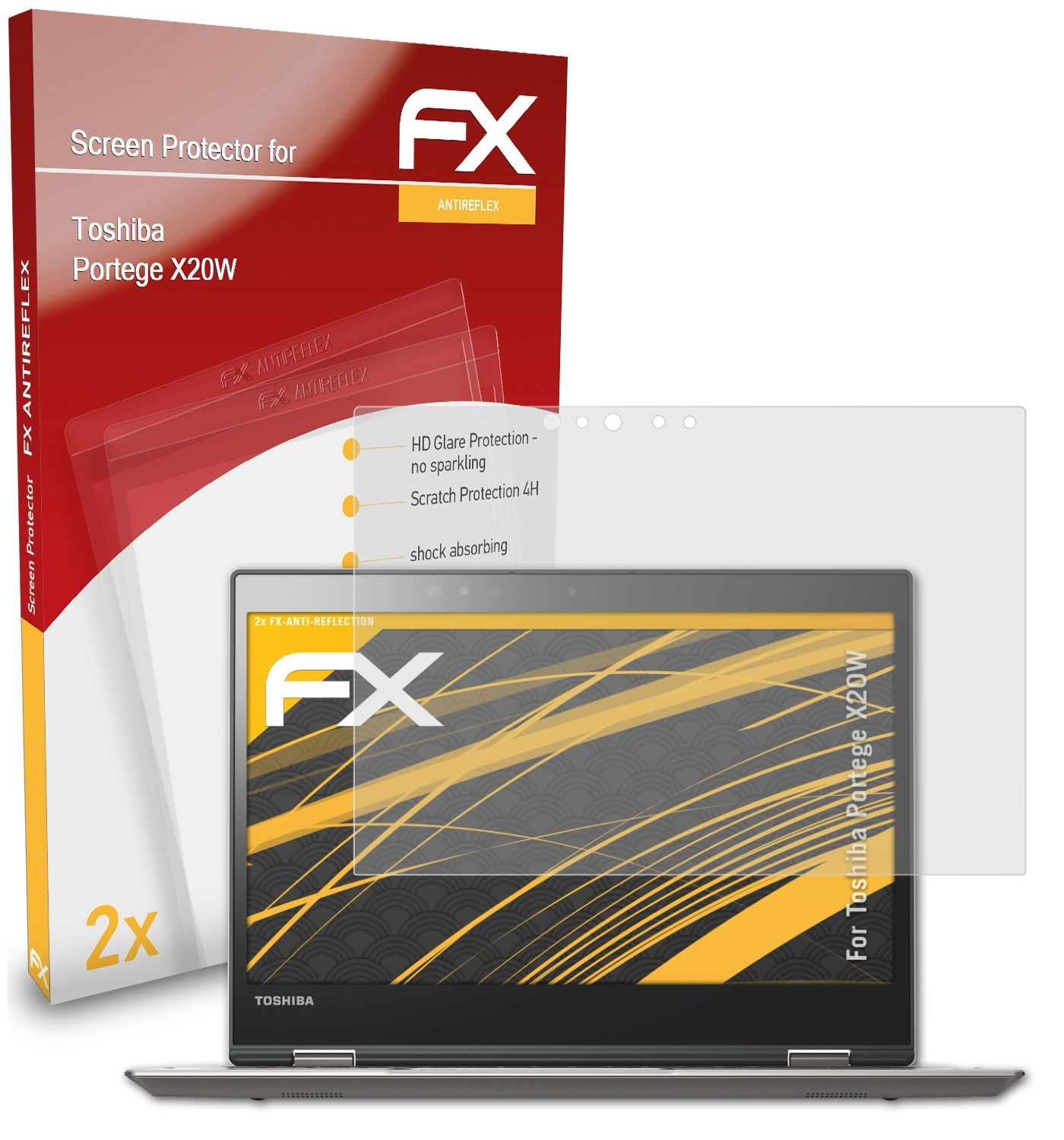 2x Portege FX-Antireflex Displayschutz(für X20W) ATFOLIX Toshiba