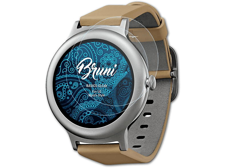 BRUNI 2x Basics-Clear Schutzfolie(für LG Watch Style) | Smartwatch Schutzfolien & Gläser