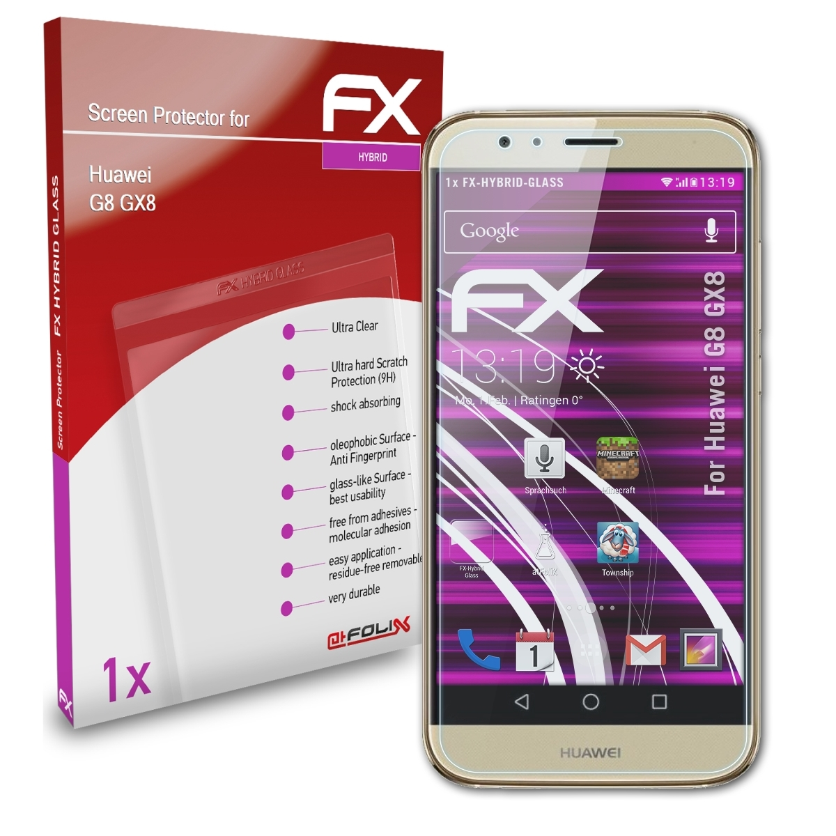 ATFOLIX FX-Hybrid-Glass Schutzglas(für Huawei G8 (GX8))