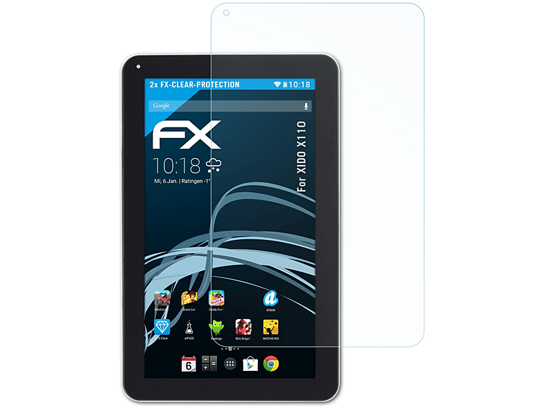 Displayschutz(für 2x XIDO FX-Clear ATFOLIX X110)