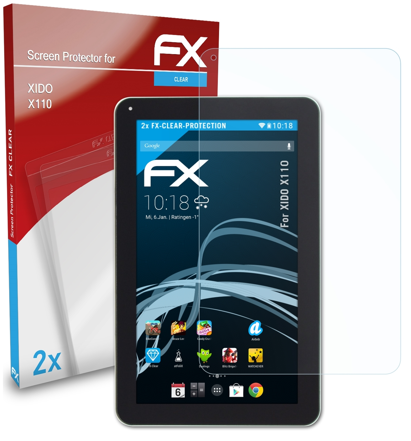 ATFOLIX 2x FX-Clear Displayschutz(für XIDO X110)