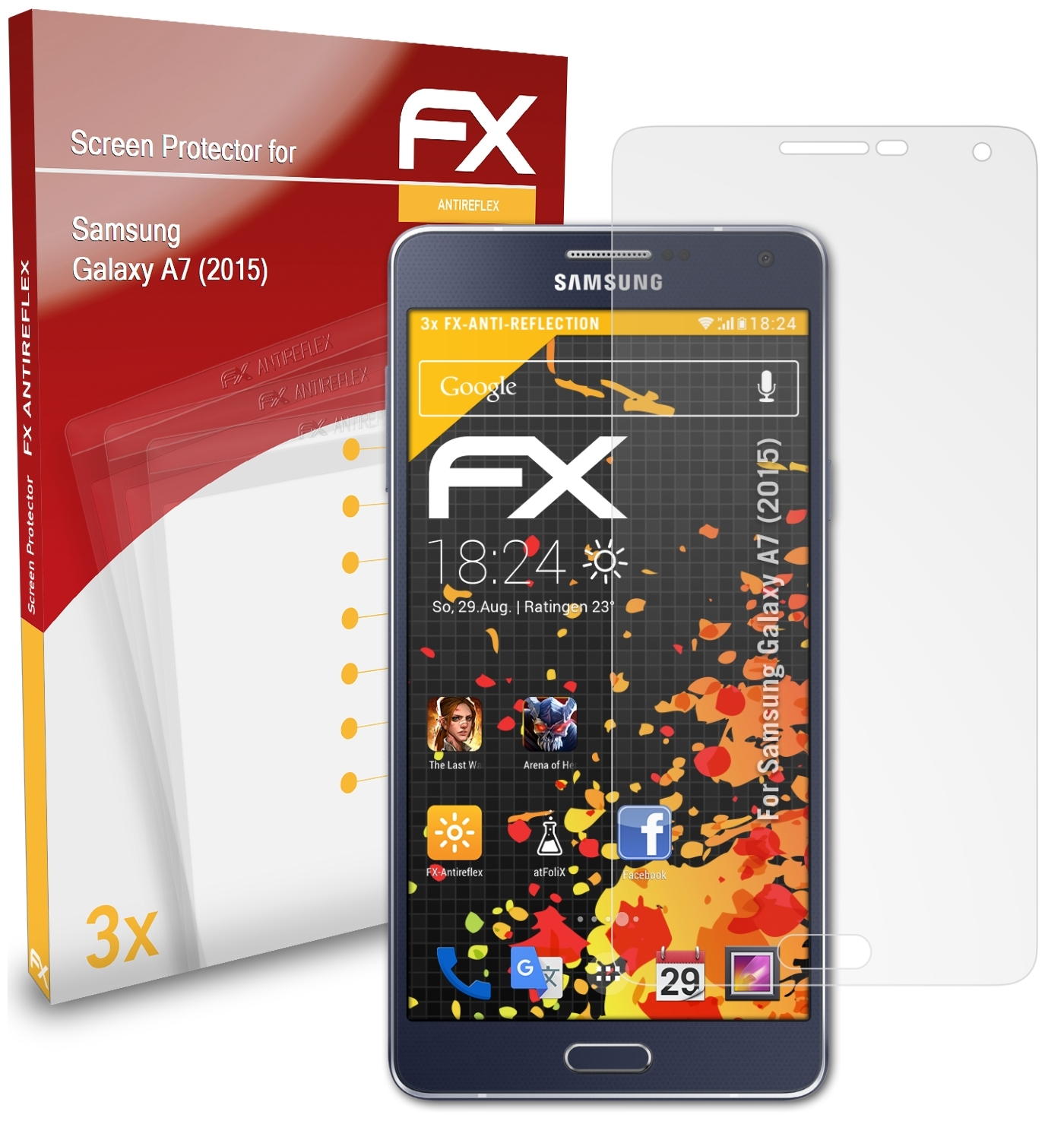 ATFOLIX 3x FX-Antireflex Displayschutz(für Samsung (2015)) Galaxy A7