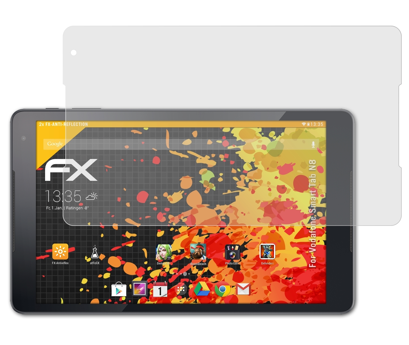 N8) FX-Antireflex ATFOLIX Vodafone Displayschutz(für 2x Tab Smart