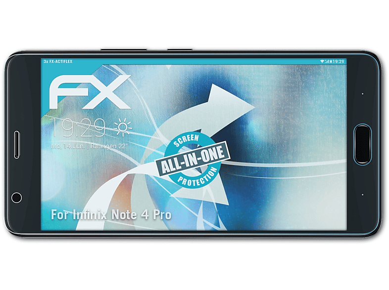 ATFOLIX 3x FX-ActiFleX Note 4 Infinix Displayschutz(für Pro)