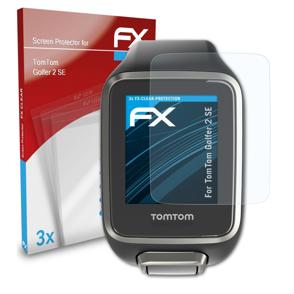 ATFOLIX 3x FX-Clear Displayschutz(für TomTom 2 Golfer SE)