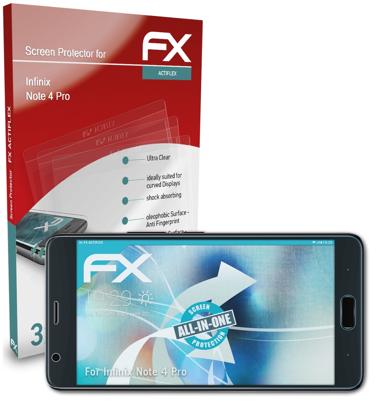ATFOLIX 3x 4 Infinix Note FX-ActiFleX Displayschutz(für Pro)