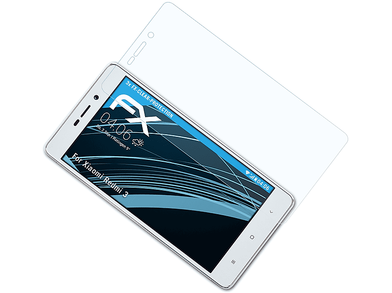 ATFOLIX 3x FX-Clear Displayschutz(für Xiaomi Redmi 3)